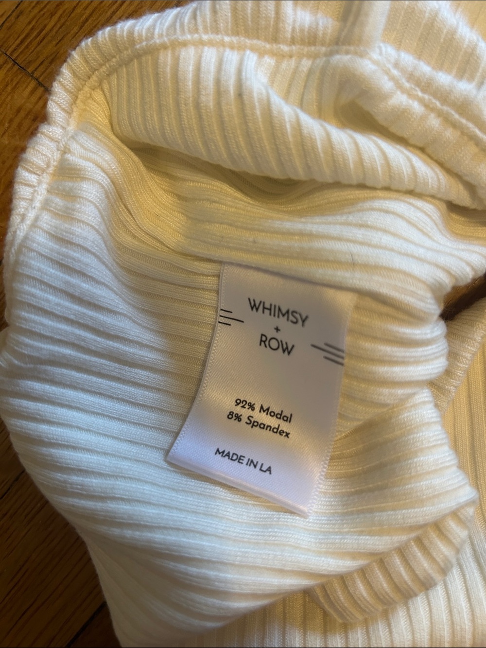 Whimsy + Row ivory Ribbed Crop Tank Top - Picture 4 of 4